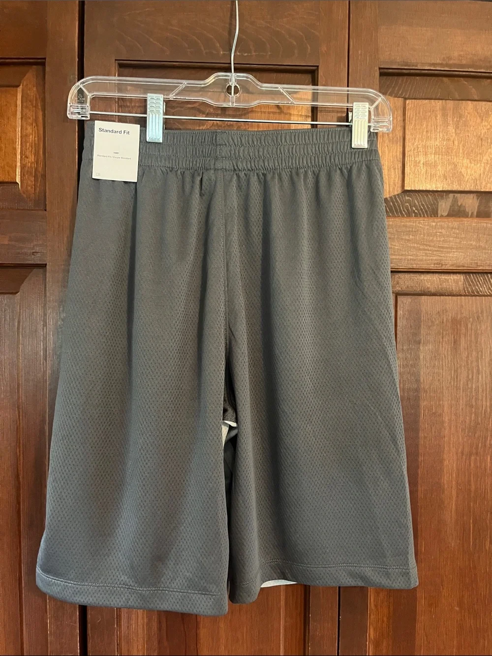 Nike Gray Mesh Athletic Shorts with White Trim